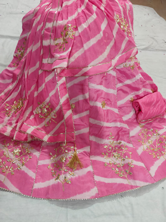 Lehriya Designer Lehenga Set with Heavy Gota Patti & Handcrafted Detailing | Fully Stitched - Kanhasarees by ksds