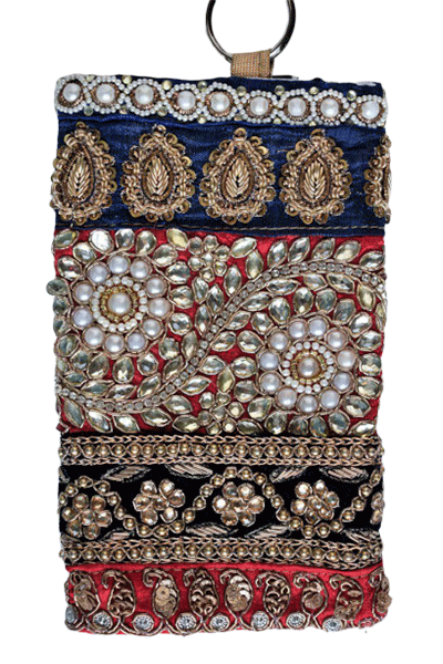 Beautiful Traditional Stone and Pearl Handwork Mobile Cover - KANHASAREE