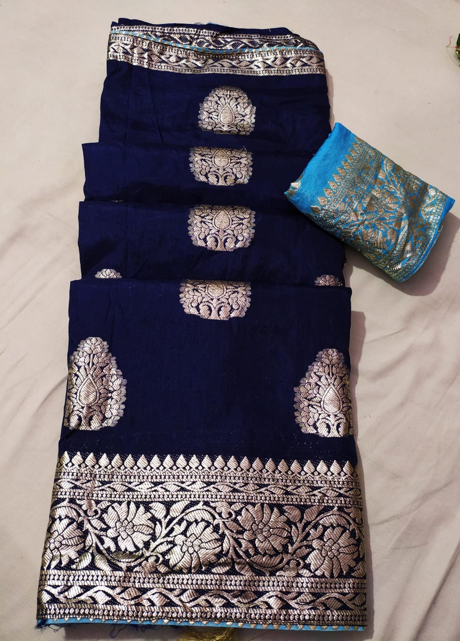 Pure Georgette Saree with Zari Weaving & Rich Buta Design