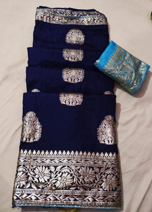 Pure Georgette Saree with Zari Weaving & Rich Buta Design - Kanhasarees by ksds