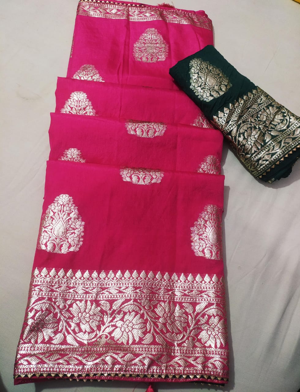 Pure Georgette Saree with Zari Weaving & Rich Buta Design