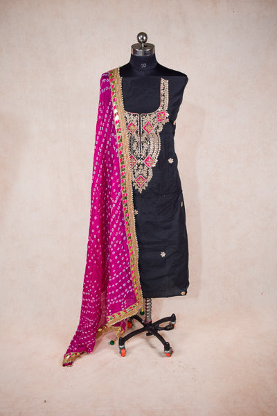 Gotapatti hand work suit with dupatta - unstitched - Kanhasarees by ksds