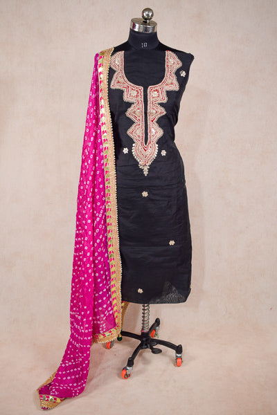Gotapatti hand work suit with dupatta - unstitched - KANHASAREE