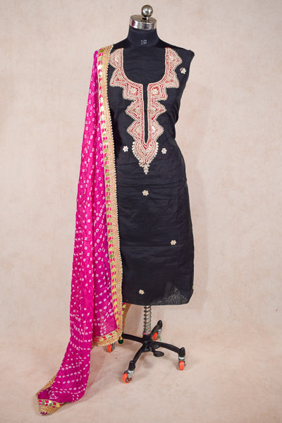 Gotapatti hand work suit with dupatta - unstitched - KANHASAREE