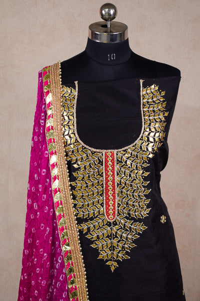 Gotapatti hand work suit  with dupatta - unstitched - KANHASAREE