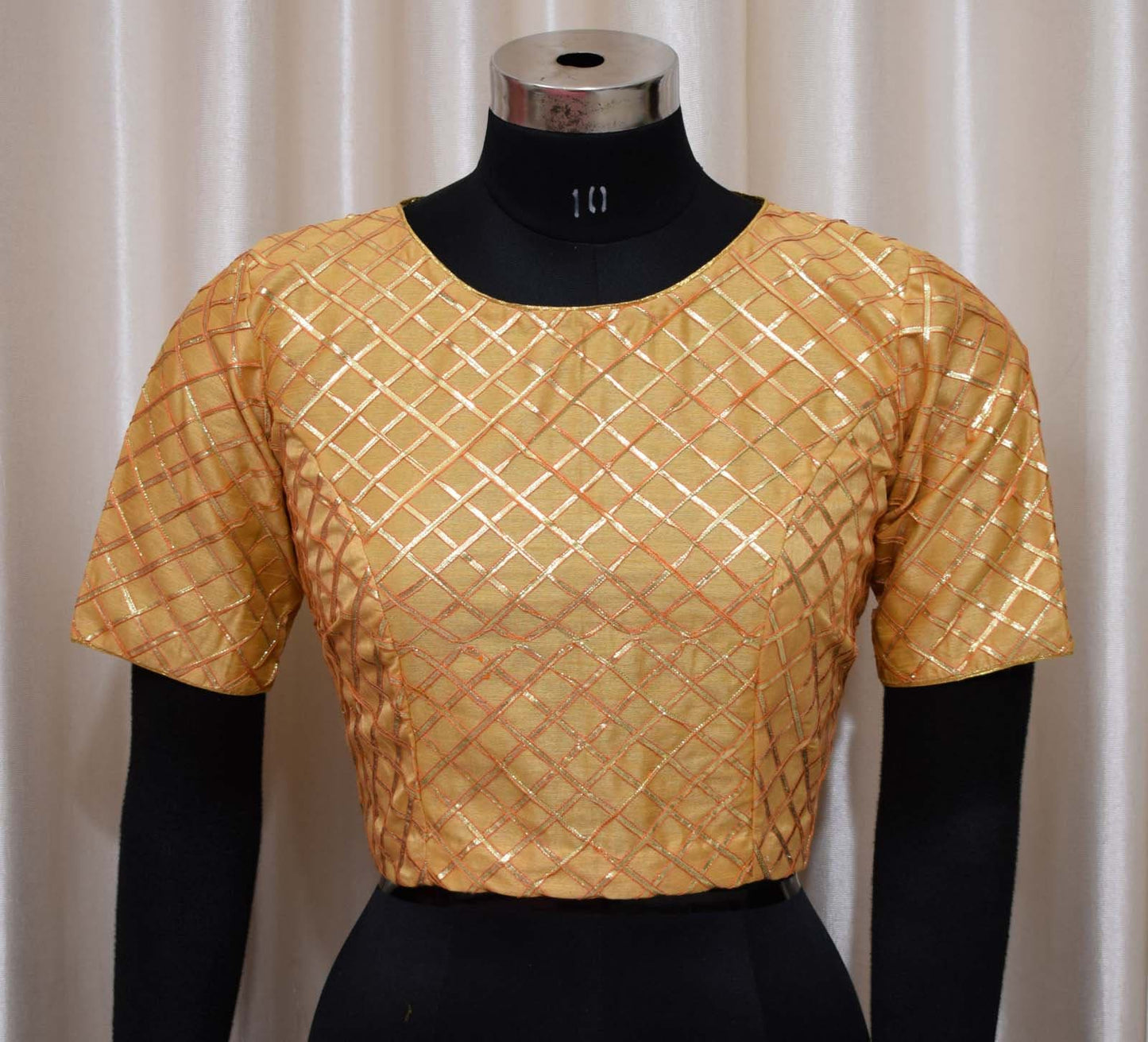 Heavy Saree Blouse with Gota Work - Pink & Green Silk Crop Top | Made to Order Indian Ethnic Blouse