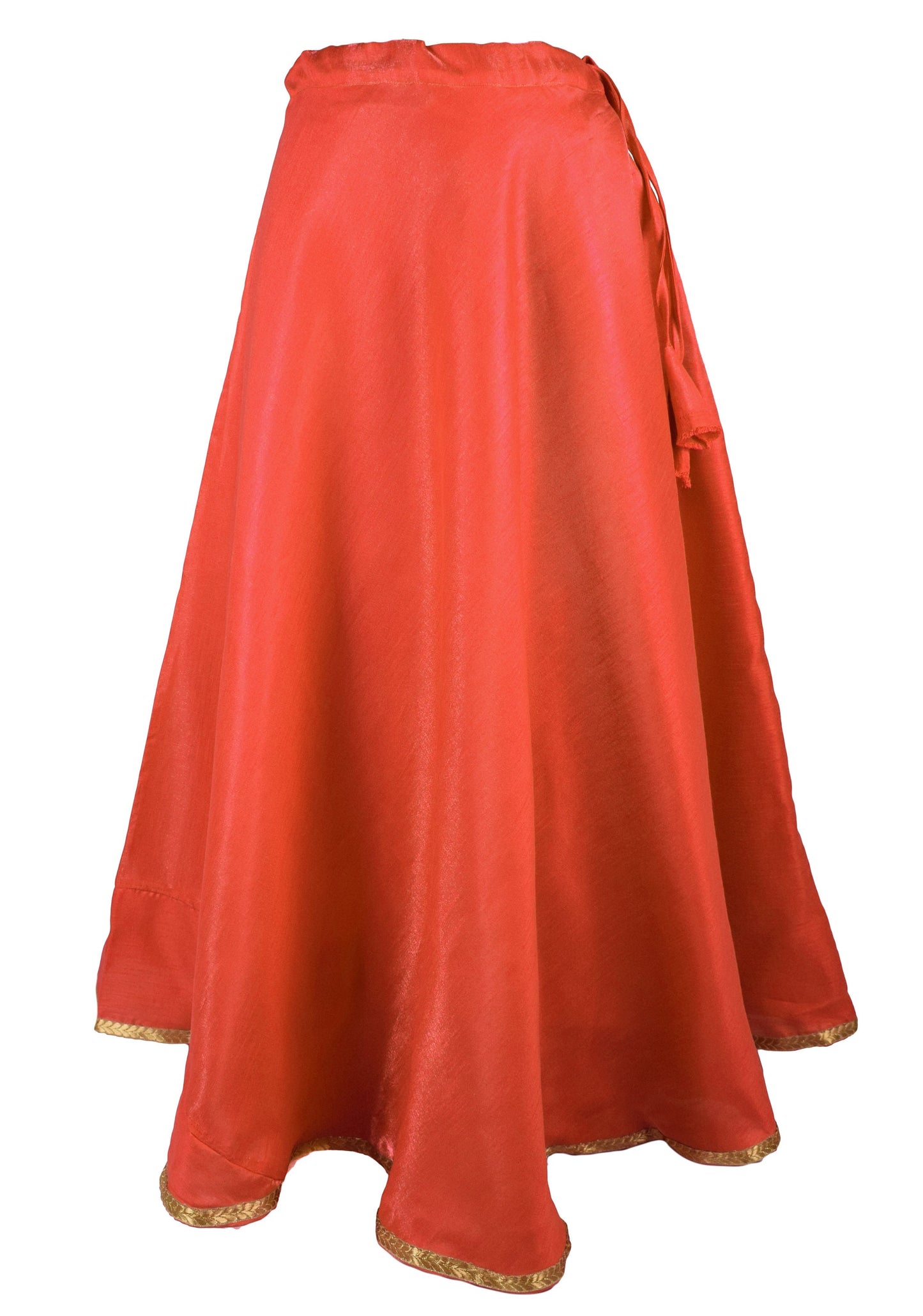 Beautiful Plain Art Silk Skirts with gota border in Vibrant Colors - 4 m Flair - Readymade Skirts for Women - Wedding Gifts