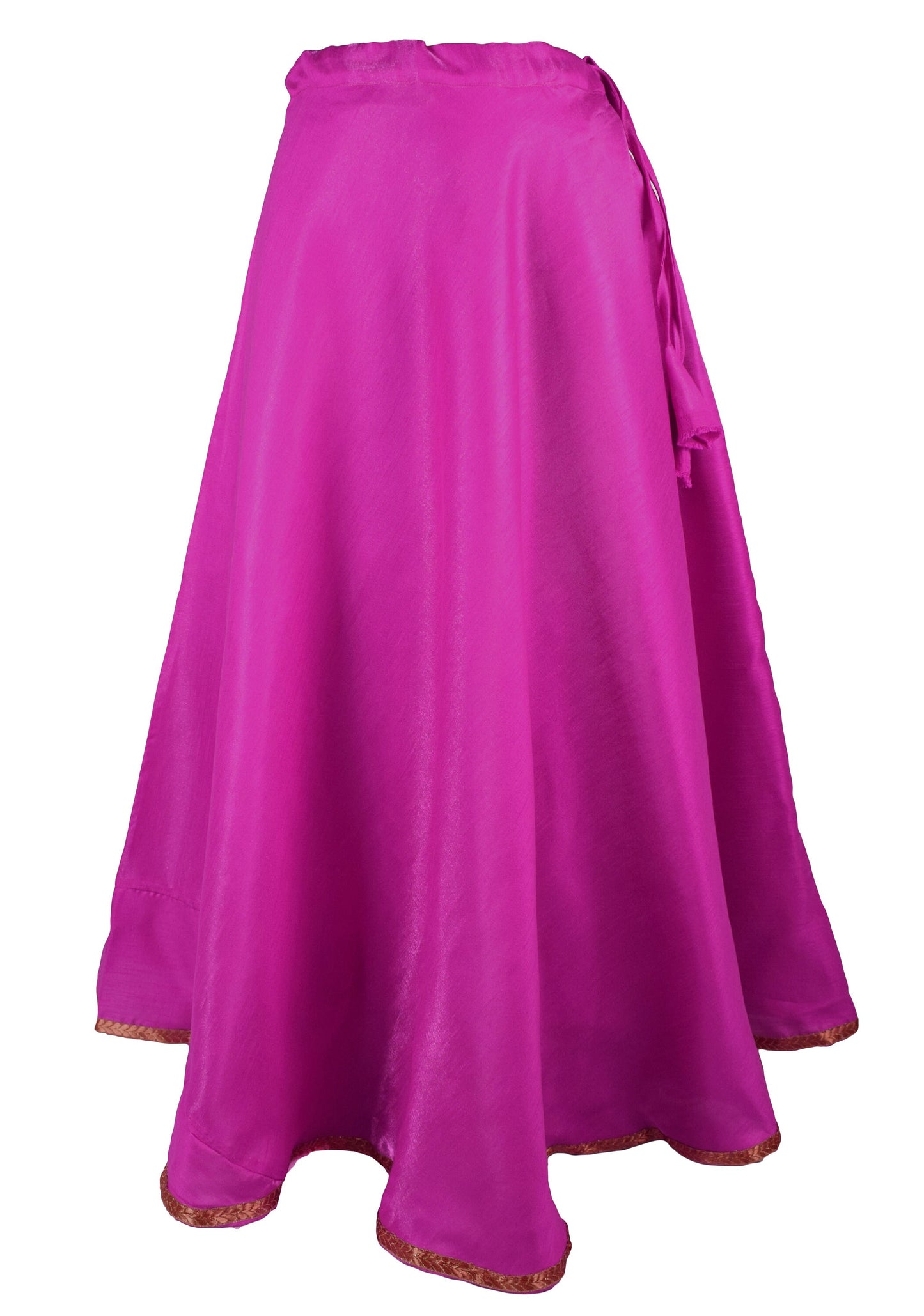 Beautiful Plain Art Silk Skirts with gota border in Vibrant Colors - 4 m Flair - Readymade Skirts for Women - Wedding Gifts
