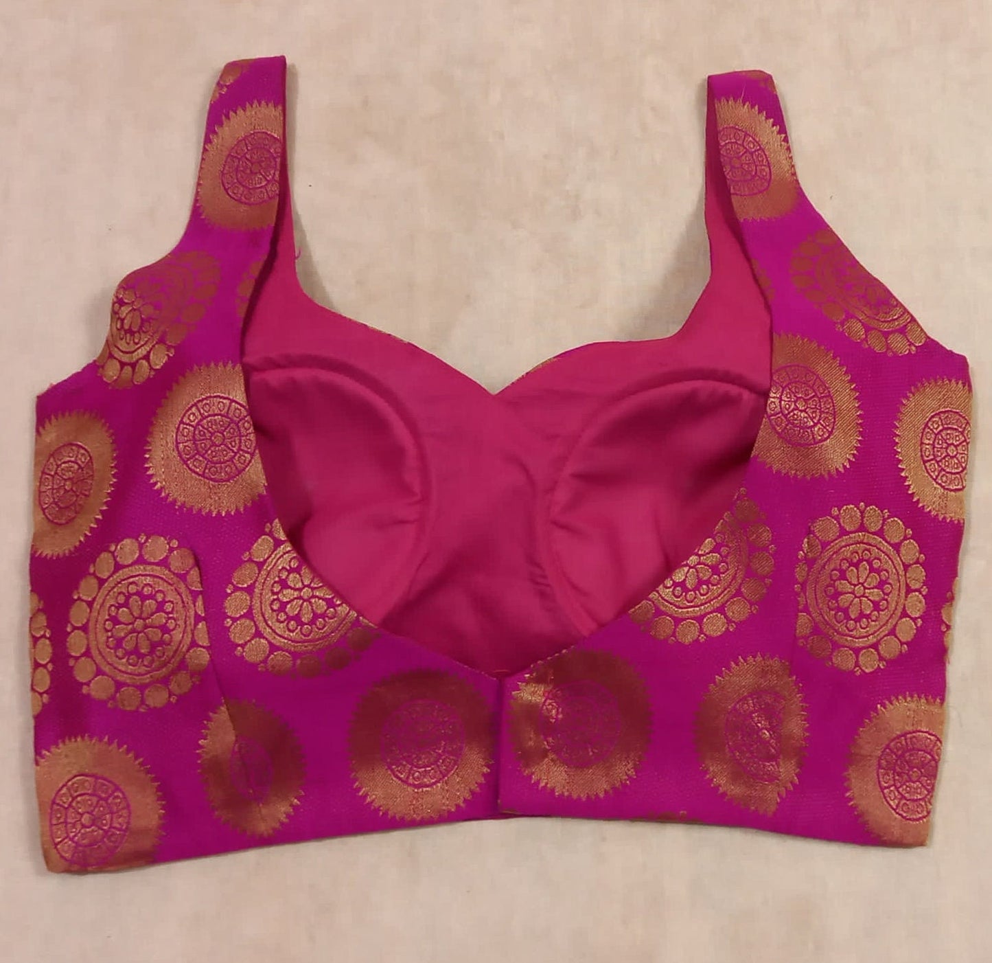 Sari Blouse - Indian Brocade Half Sleeve Blouse, Elegant Traditional Wear, Perfect for Weddings & Special Occasions