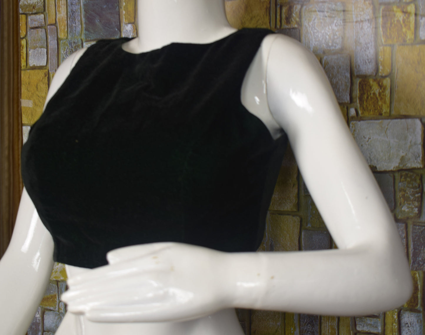 Indian Green Velvet Saree Blouse, Cut sleeves, Designer Saree Blouse, Readymade Saree Blouse, Bollywood Sari Blouse