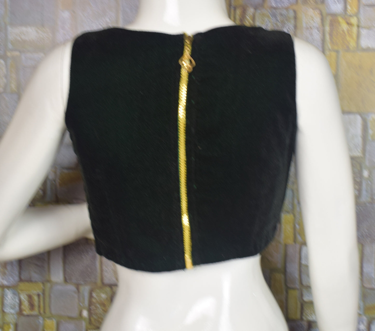 Indian Green Velvet Saree Blouse, Cut sleeves, Designer Saree Blouse, Readymade Saree Blouse, Bollywood Sari Blouse