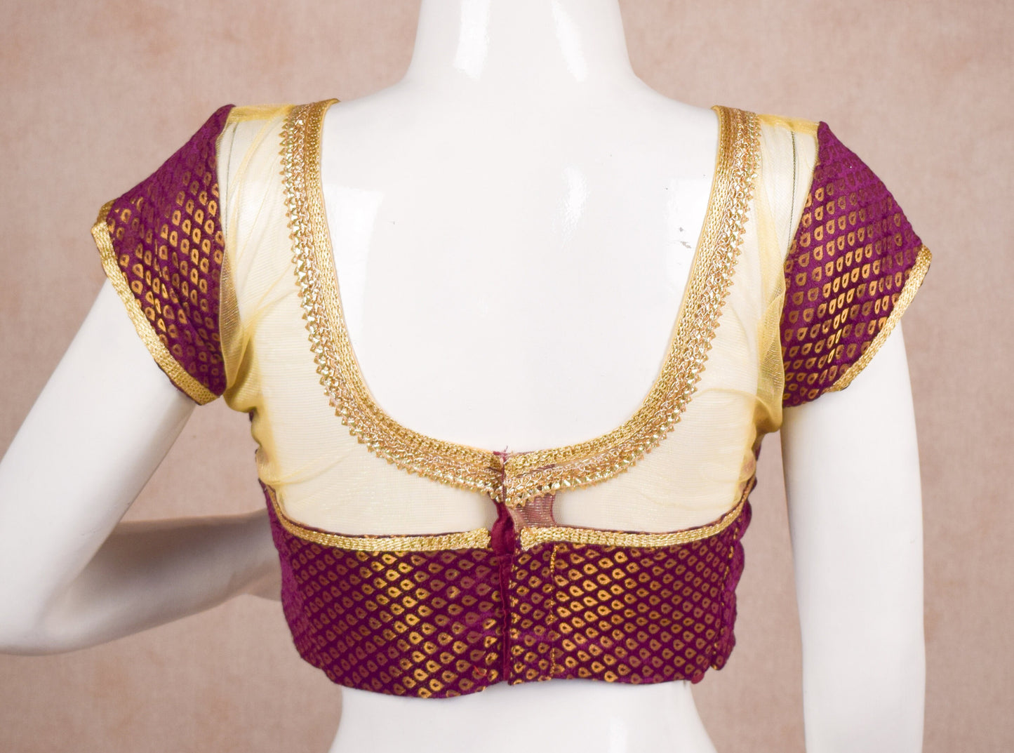 Custom Made Banarasi Brocade & Net Blouse:Perfectly Tailored for Your Indian Saree or Lehenga Choli