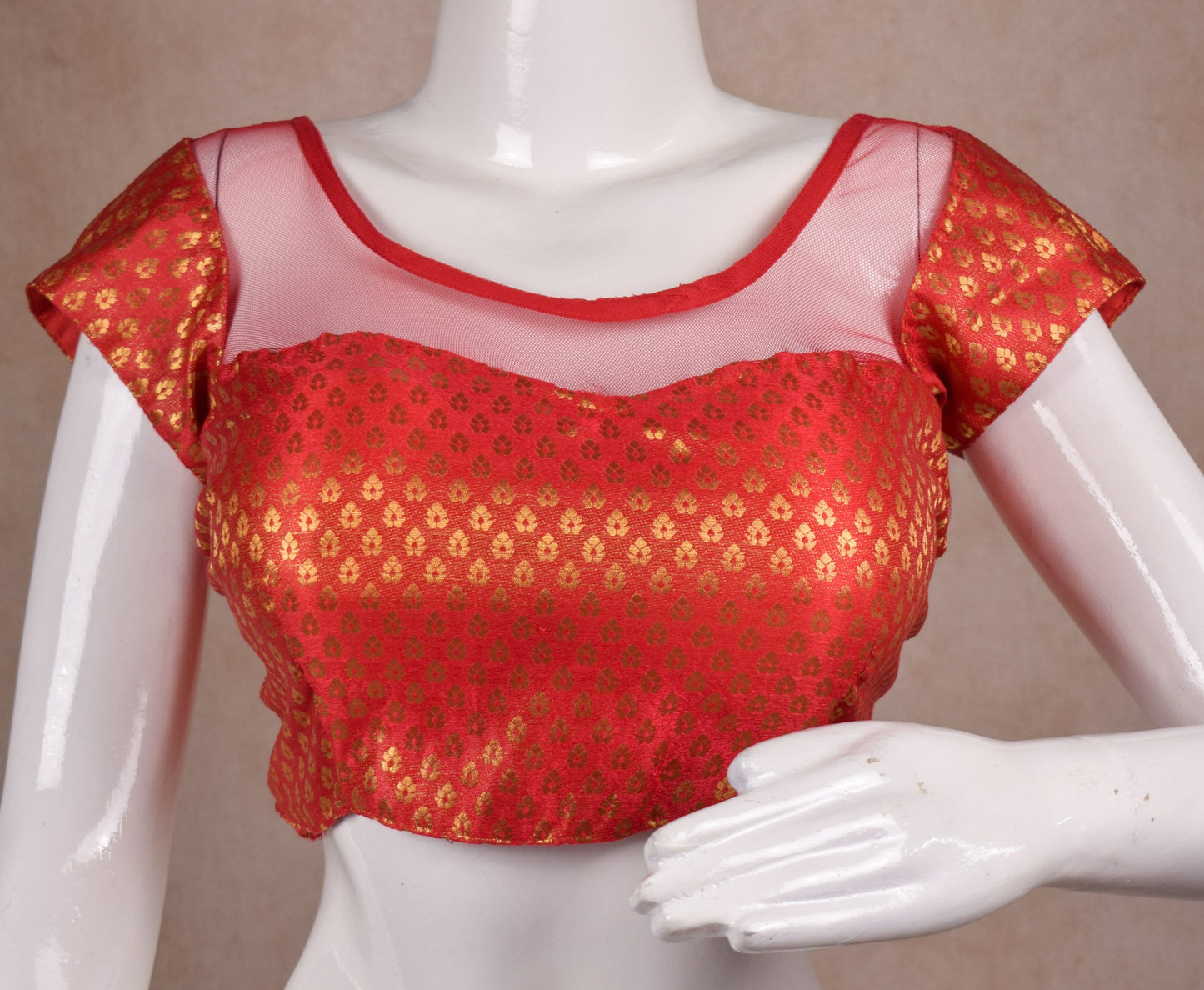 Custom Made Banarasi Brocade & Net Blouse:Perfectly Tailored for Your Indian Saree or Lehenga Choli
