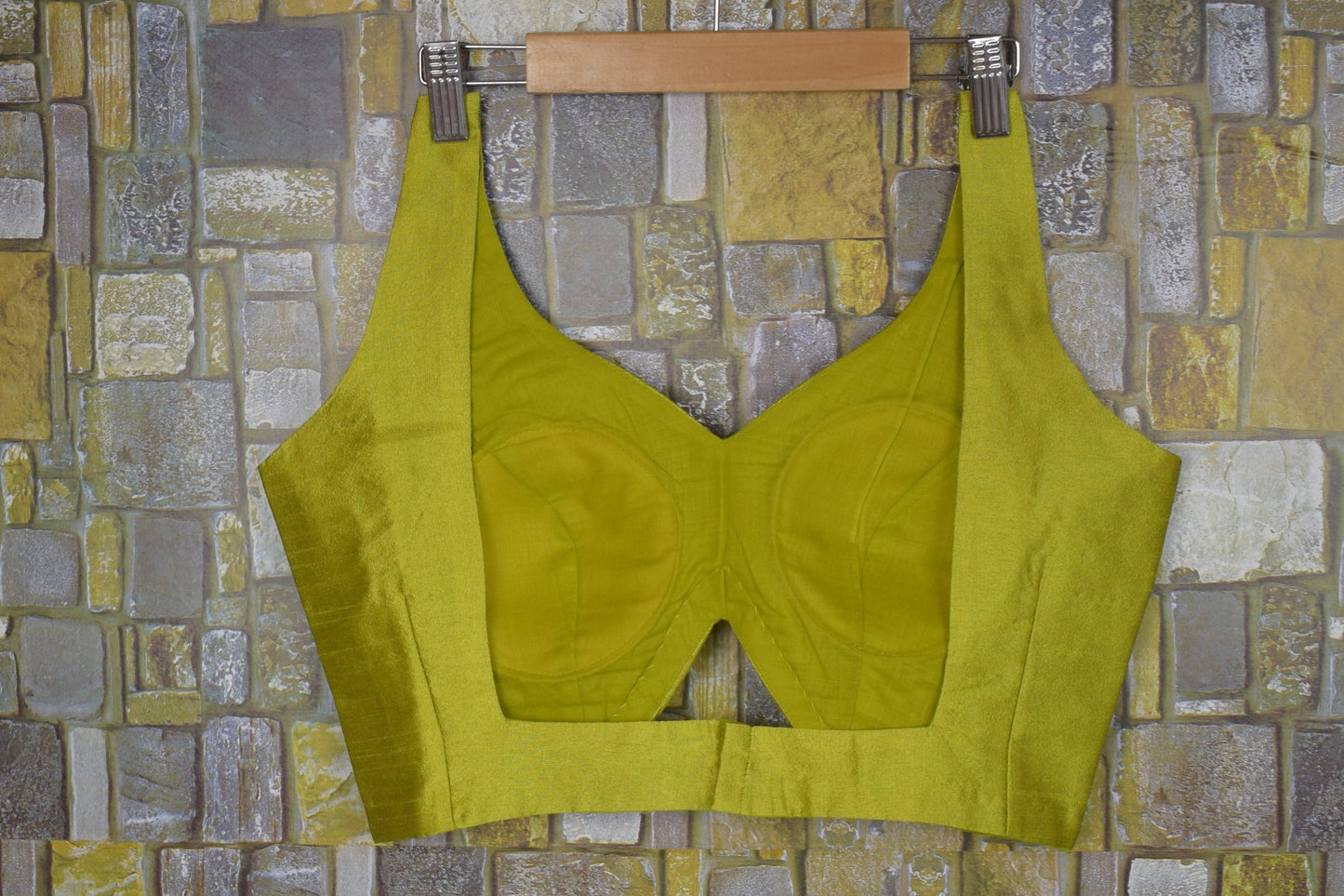 Saree Blouse Raw Silk Crop Top - Indian Sari Blouse, Cut Sleeves, Back Open, Choli for Lehenga, Party Wear