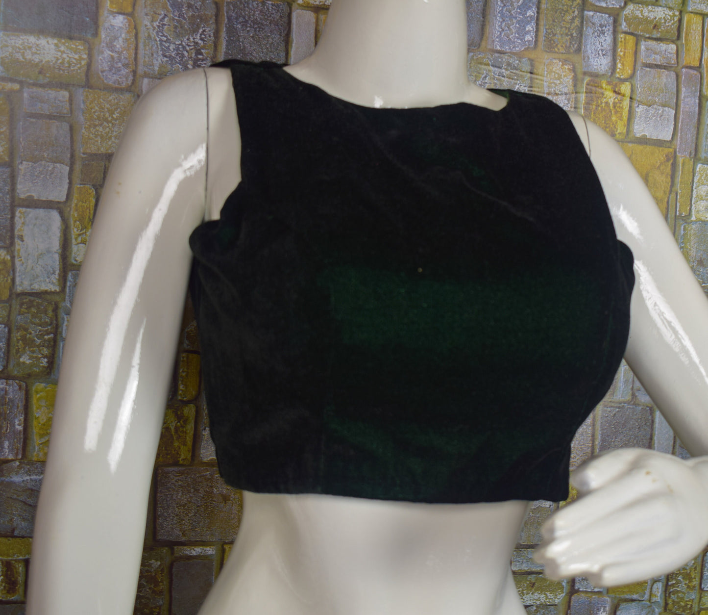 Indian Green Velvet Saree Blouse, Cut sleeves, Designer Saree Blouse, Readymade Saree Blouse, Bollywood Sari Blouse