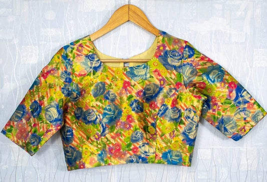 Made to Order Blouse - Multicolor Indian Designer Saree Top - Half Sleeve Back Open - Perfect for Weddings & Party Wear