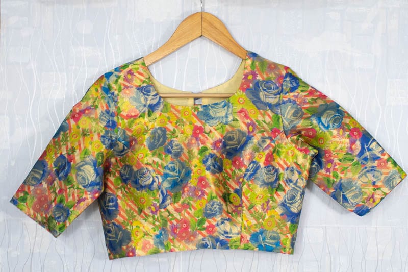 Made to Order Blouse - Multicolor Indian Designer Saree Top - Half Sleeve Back Open - Perfect for Weddings & Party Wear