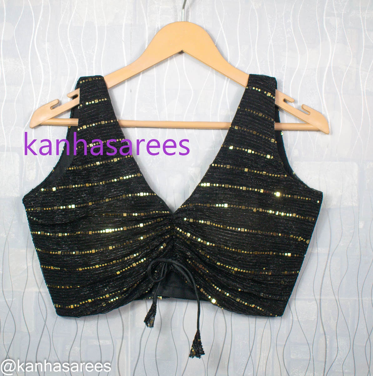 Made to order Indian saree blouse Black sequence designer blouse Ethnic wear indian crop top choli for lehenga Party wear sleeveless blouse
