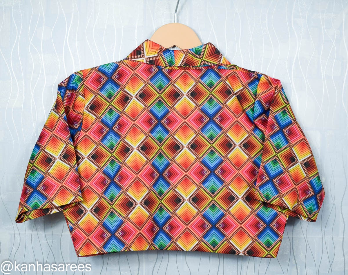 Custom Designer Wrap Blouse - Polyester Half Sleeve Choli for Lehenga, Party Wear Crop Top, Elegant Wrap Closure