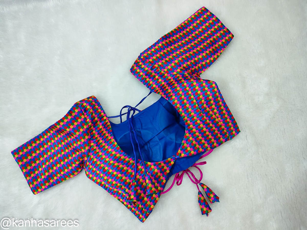 Made to order multicolour saree blouse Indian ethnic choli for lehenga Crop top