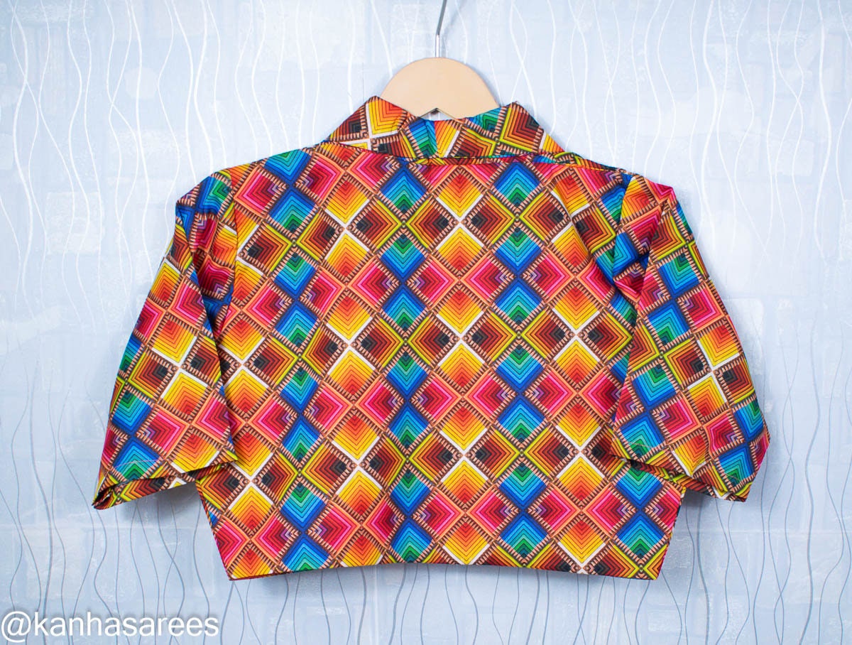 Custom Designer Wrap Blouse - Polyester Half Sleeve Choli for Lehenga, Party Wear Crop Top, Elegant Wrap Closure
