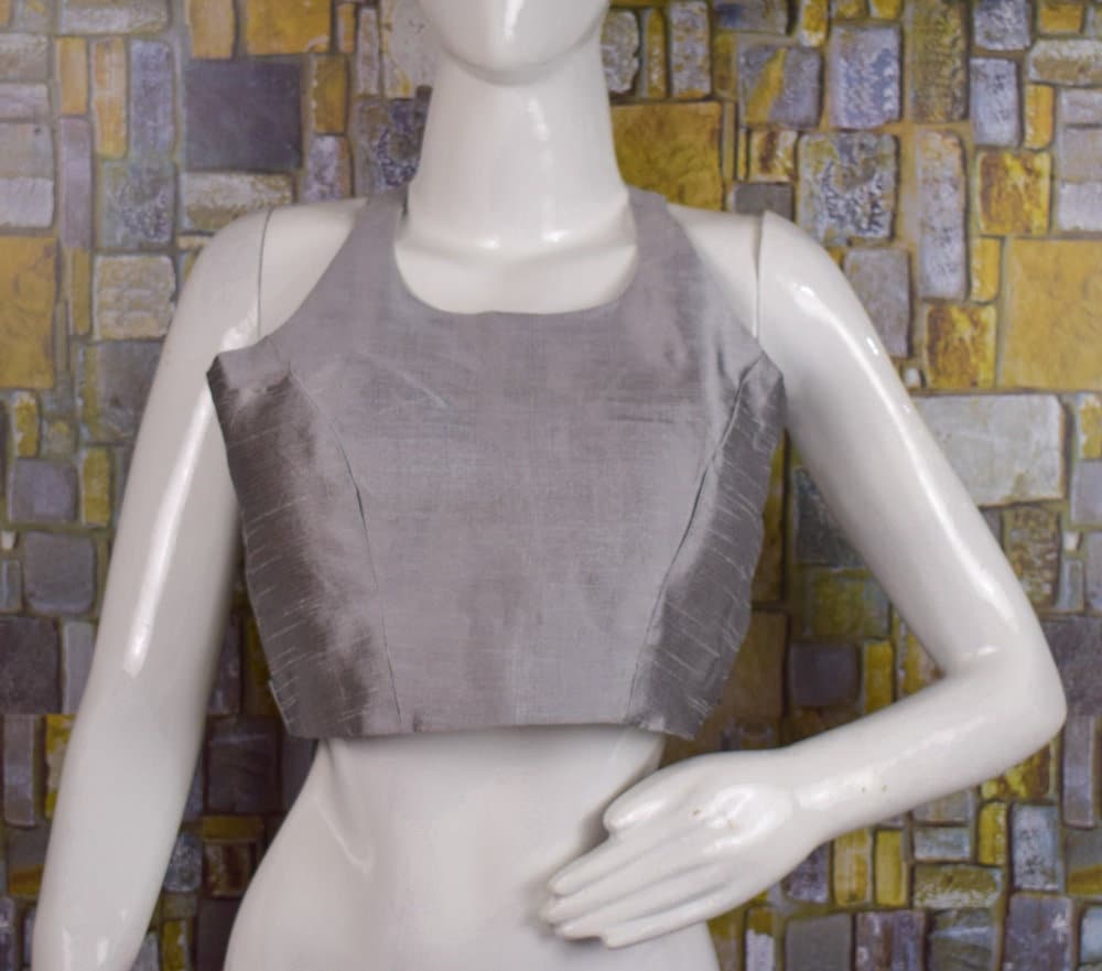 Designer made to order Raw silk Blouse Back Open Sari Top Sleeveless Crop Top Designer Blouse Hot woman tank top latest design blouse model