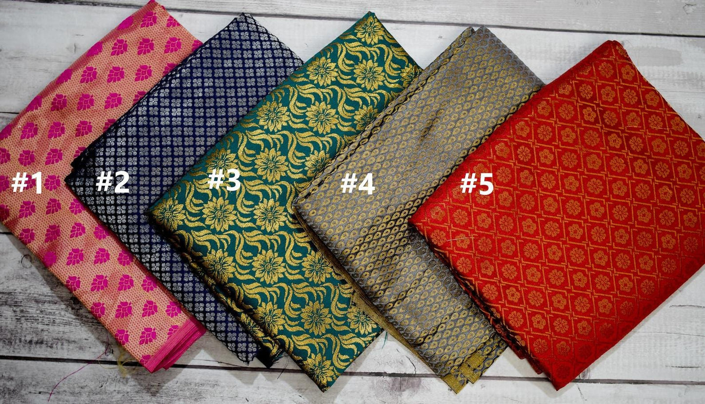 Sari Blouse - Indian Brocade Half Sleeve Blouse, Elegant Traditional Wear, Perfect for Weddings & Special Occasions