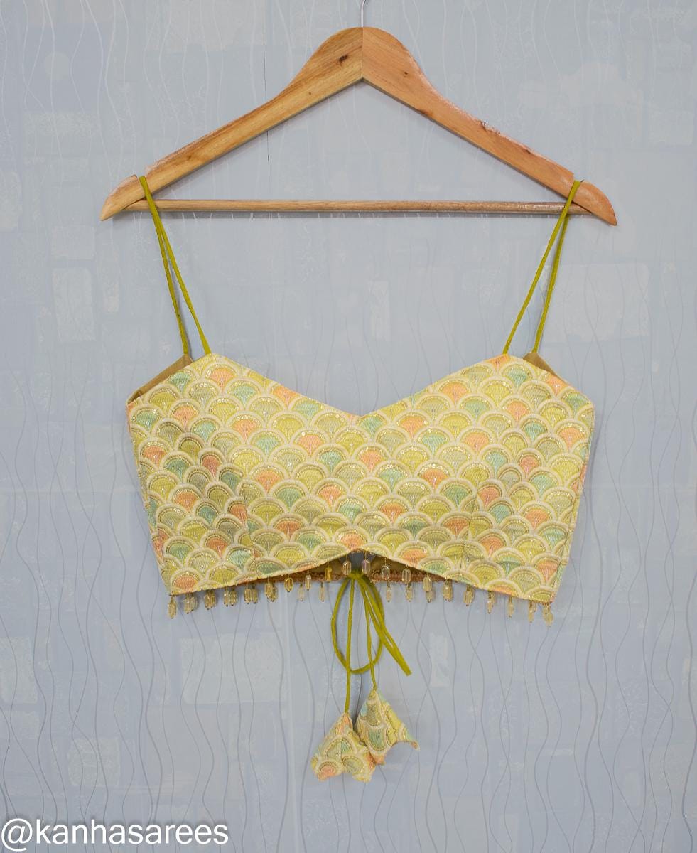 Yellow Designer Readymade Blouse | Elegant Stylish Party Wear Top | Custom Sizes Available | Unique Designs & Colors