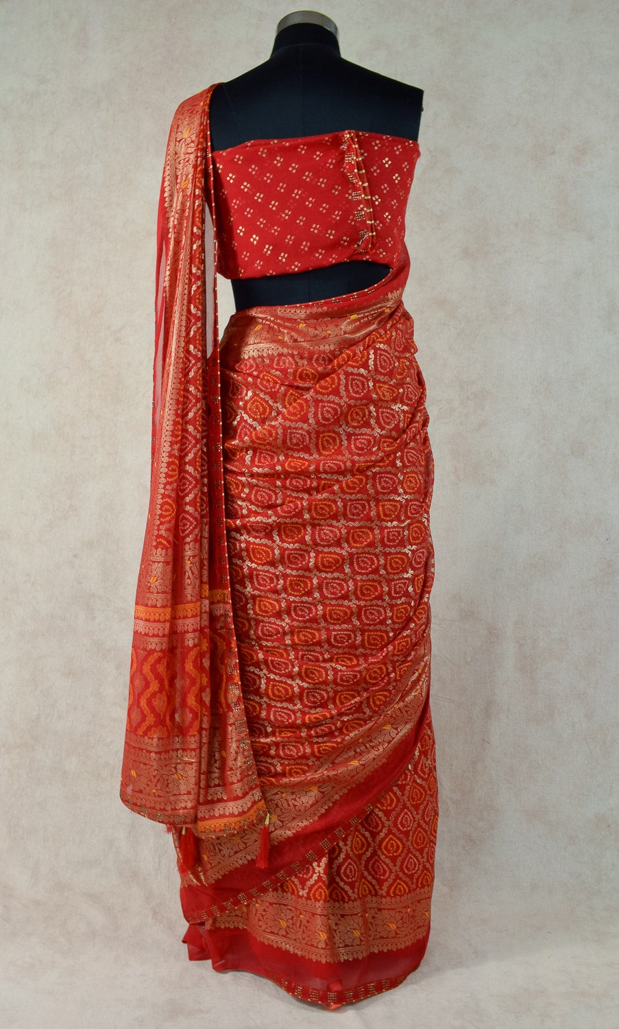 Gharchola Banarasi Bandhani Saree with heavy Blouse - KANHASAREE