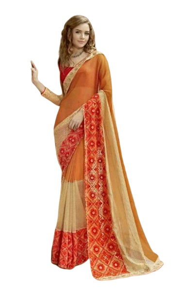 Fancy Designer Saree in Georgette and Net - KANHASAREE