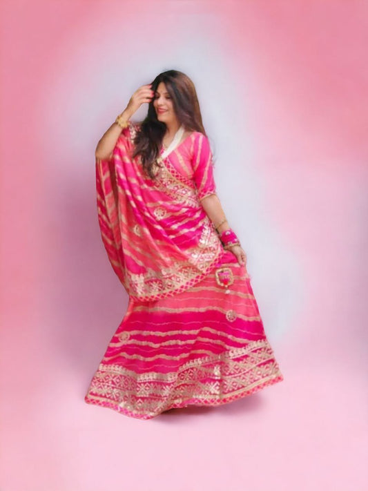 Kota doria gotapatti work jaipuri lehenga - Kanhasarees by ksds