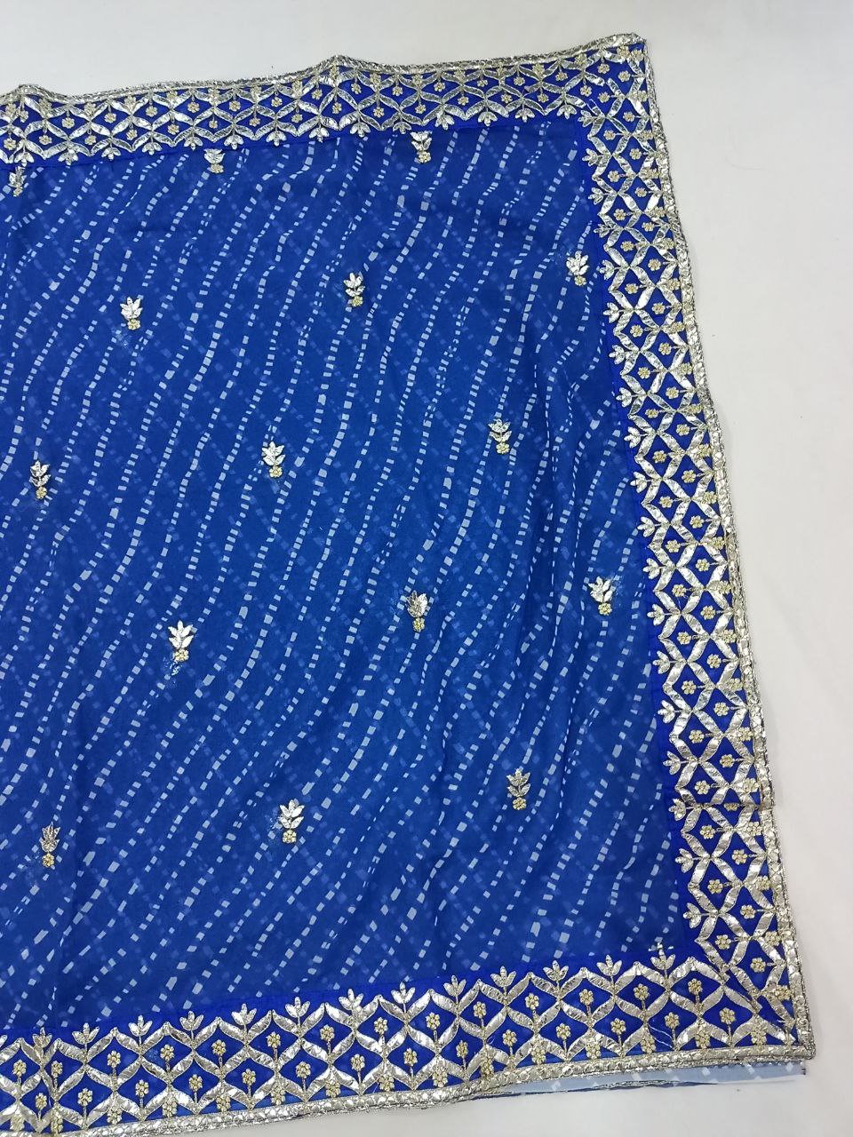 Georgette Mothda Saree with Fancy Foil Gota Work - Elegant Indian Ethnic Wear