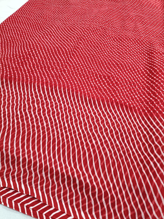 Red Leheriya Mothda Printed Saree – Daily Wear & Gift Option - Kanhasarees by ksds