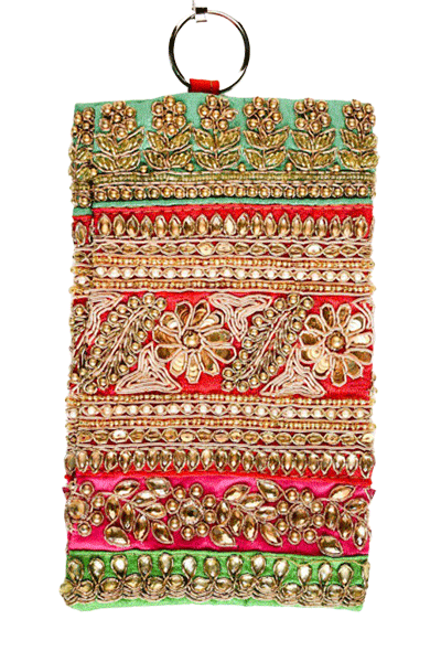 Beautiful Red color Heavy stone Handwork Mobile Cover - KANHASAREE