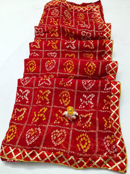 Exclusive Traditional Bandhani Saree for Festival Wear - Gorgeous Fabric - KANHASAREE