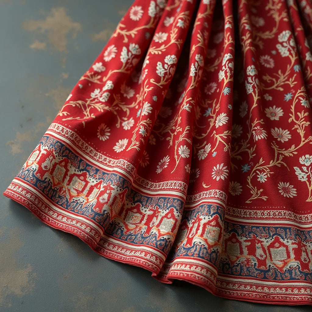 Ajrakh Saree - Ajrakh Saree: Timeless Block-Print Craft for Draping