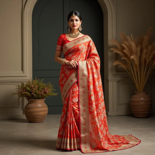 Meenakari Zari Weaving Sarees - Meenakari Zari Weaving Sarees for Timeless Vibrant Drapes