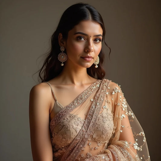 Sarees With Sequins Lace - Sequined Lace Sarees Elevate Your Evening Drape with Glam