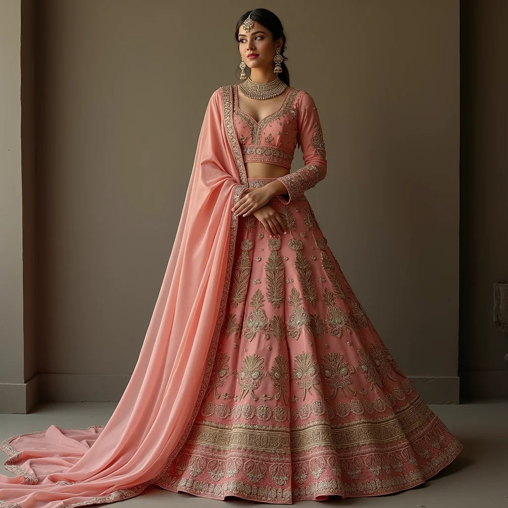 Silk Embroidered Lehenga - Silk Embroidered Lehenga Timeless Luxe for Weddings