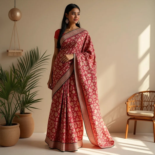 Moss Crepe Bandani Saris - Moss Crepe Bandhani Sari A Modern Draping Guide