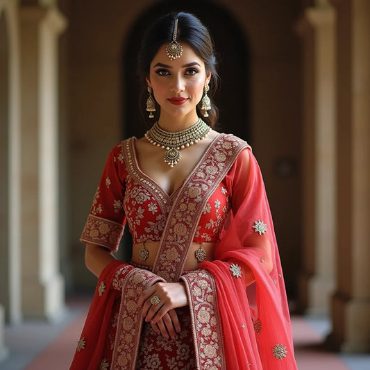 Silk Embroidered Bridal Lehenga - Silk Embroidered Bridal Lehenga: Timeless Silk Craft