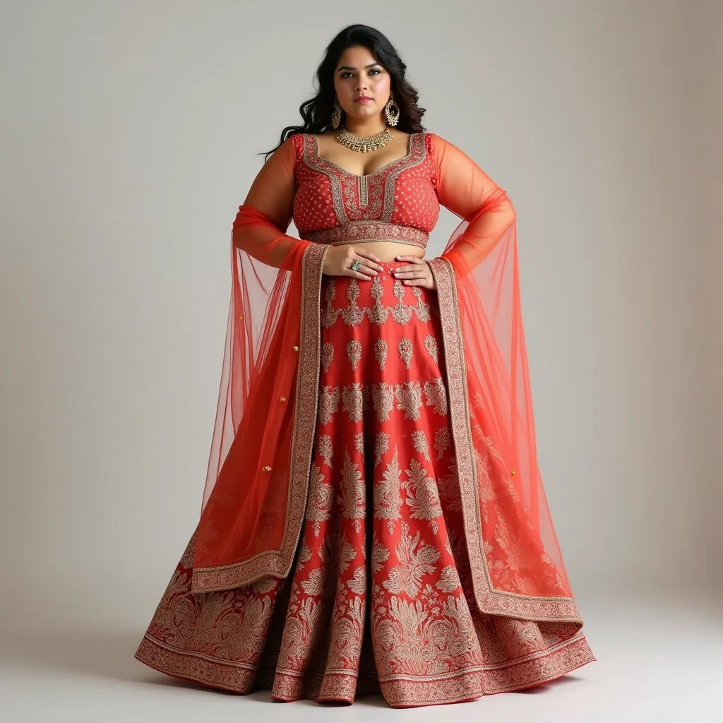 Plus Size Lehenga - Plus Size Lehenga Guide for Flattering Silhouettes