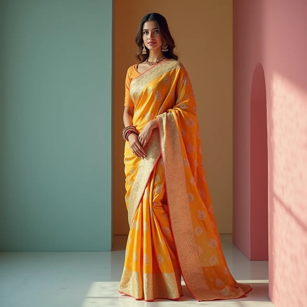 Pure Dola Fabric Sarees - Pure Dola Fabric Sarees: Lightweight Everyday Luxury