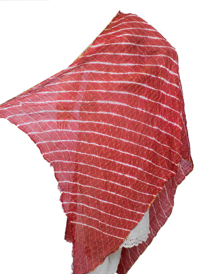 Silk Leheriya Zari Work Dhupatta - KANHASAREE