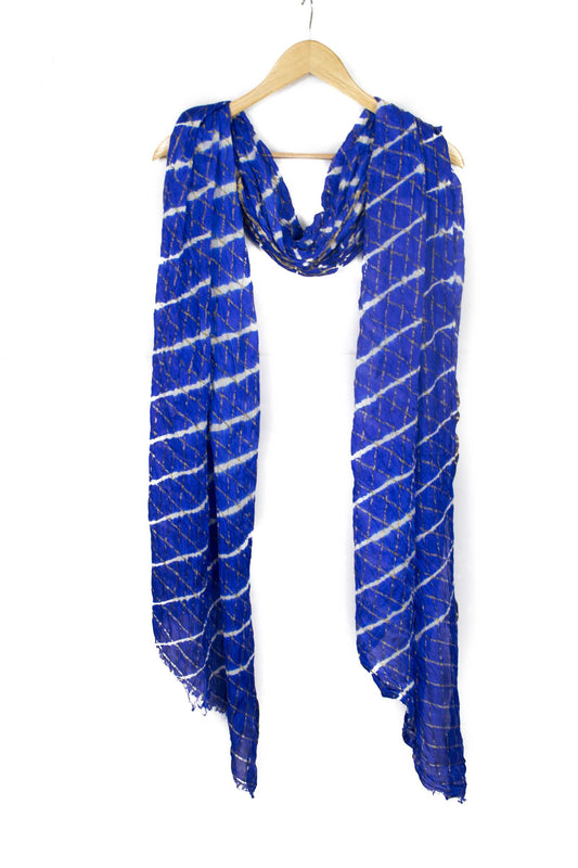Silk Leheriya Zari Work Dhupatta - Kanhasarees by ksds