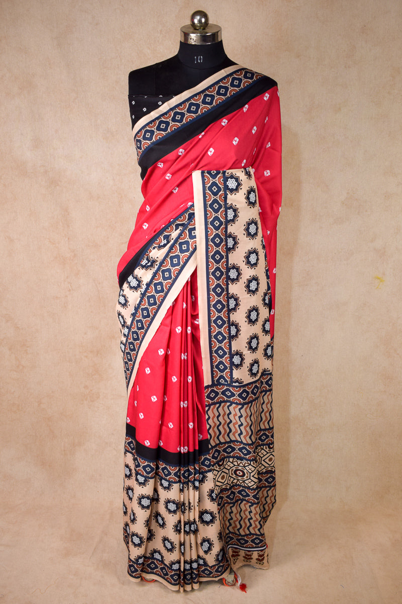 Printed Modal Silk Saree - KANHASAREE