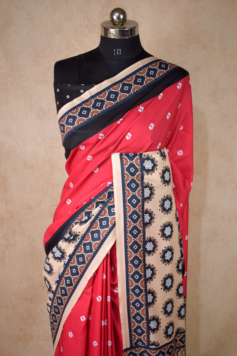 Printed Modal Silk Saree - KANHASAREE