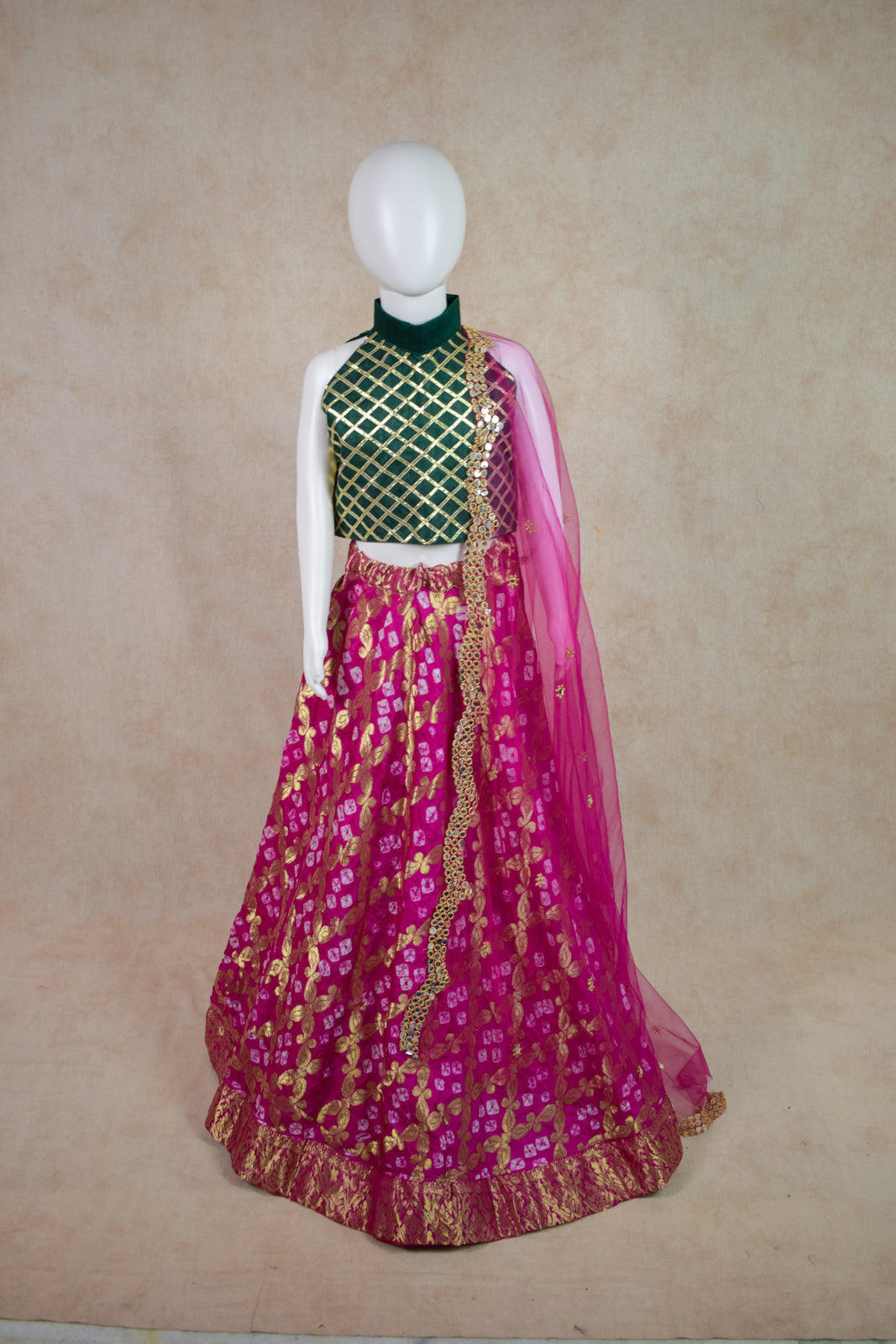 Handmade Lehenga for Baby, Girls Ghagra Choli, Toddler Ethnic Wear - KANHASAREE