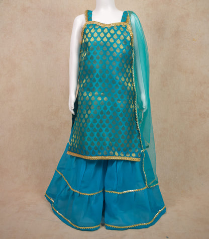 Kids Girl Sharara and Top, Pakistani Girl Dress - KANHASAREE