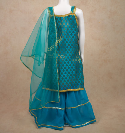 Kids Girl Sharara and Top, Pakistani Girl Dress - KANHASAREE